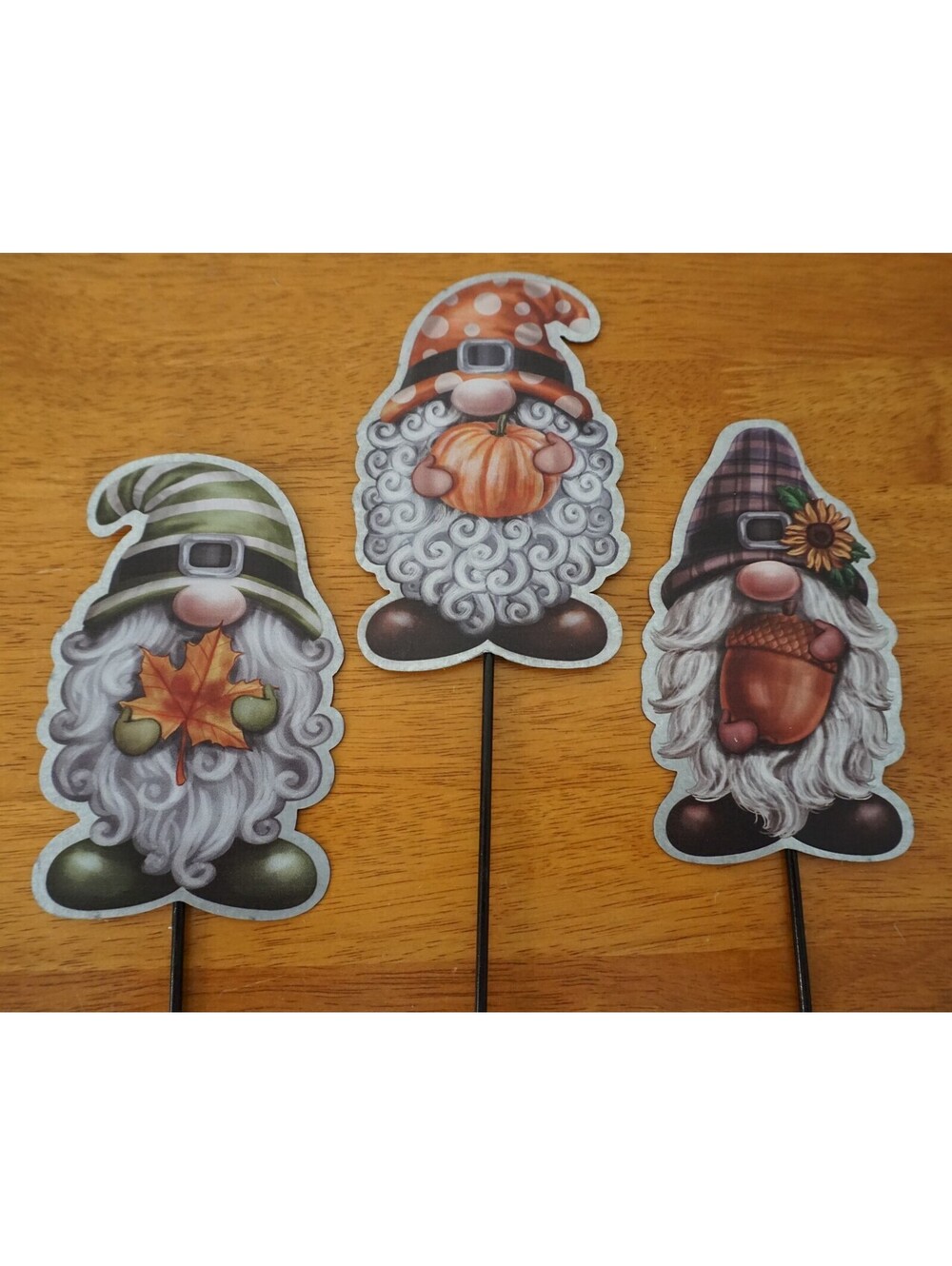 Fall Gnomes Leaf Acorn Pumpkin Signs Adorable Garden Stake Sign Halloween Decor